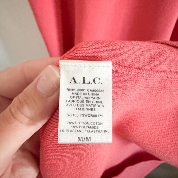 A.L.C. Coral Pink Marc Bodycon Midi Dress M - Picture 6 of 7